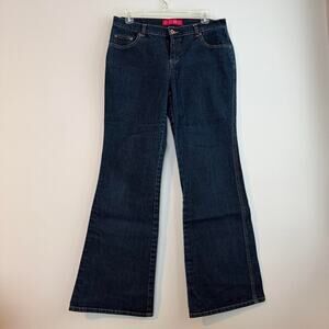 Y2k dark wash low/mid rise flare jeans